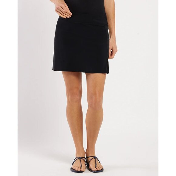 NWT Jude Connally Morgan Black Stretch Pull-On Skirt Skort L - Picture 1 of 8